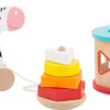 small foot wooden toys Motor Skills Toy Playset Collection with Pull-Along Zebra, Stacking Tower & Shape Sorting
