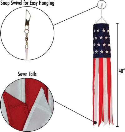 In the Breeze Patriot Stars and Stripes 40" Windsock