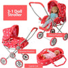 New York Doll Bassinet Stroller w/ Travel Carry Bag