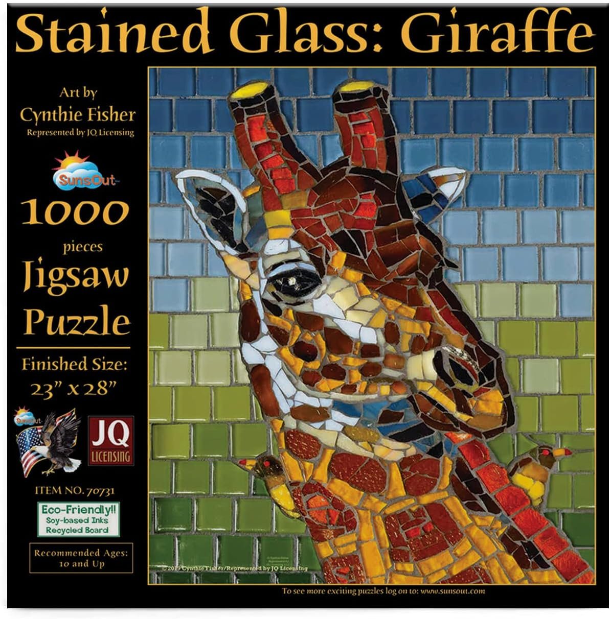Sunsout 1000 pc Stained Glass Giraffe Puzzle