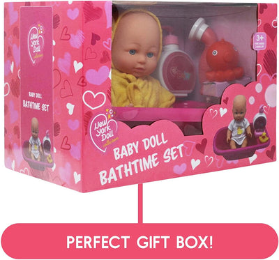 New York Doll Collection Deluxe Bathtime Baby w/ Accessories