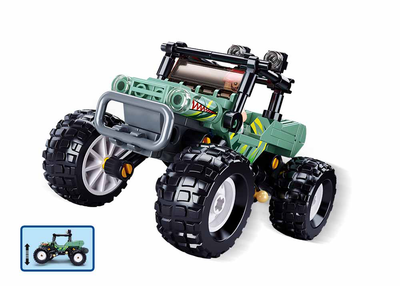 Texas Toy Distribution - Off-Road Green Monster Truck Building Brick Kit (155 pcs)