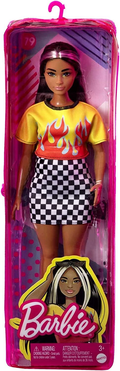 Barbie Fashionista Brunette Cute Flame Dress