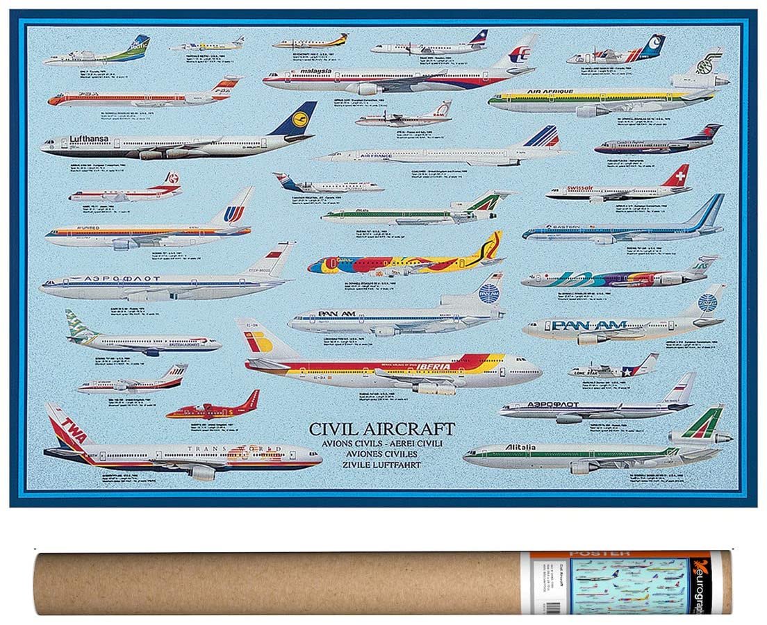 Eurographics War Planes and Boats Posters - Poster 7 Civil Aircraft