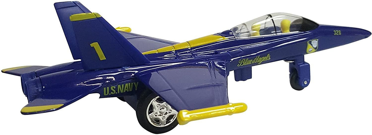 US Navy F-18 Hornet Blue Angels Jet Toy with Pull Back Action 6"