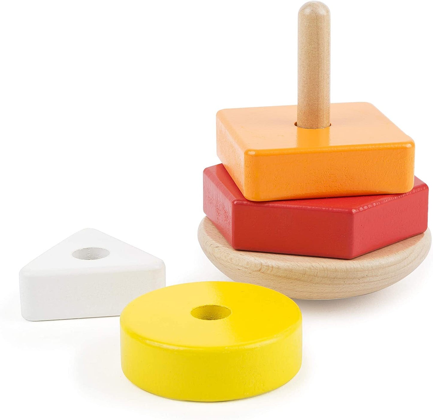 small foot wooden toys Motor Skills Toy Playset Collection with Pull-Along Zebra, Stacking Tower & Shape Sorting