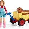 Schleich Girl with Wagon and Dog