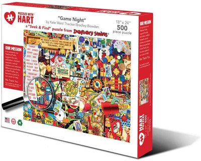 Puzzles with Hart  "Game Night" by Kate Ward Thacker/Bradley Bowen 500 Pieces