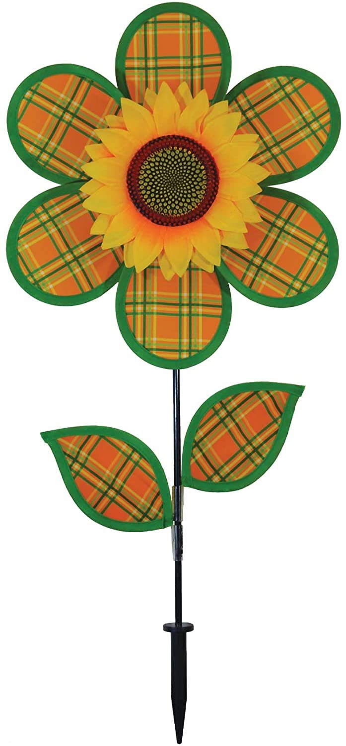 In the Breeze Sunflower Wind Spinner 12" - Red