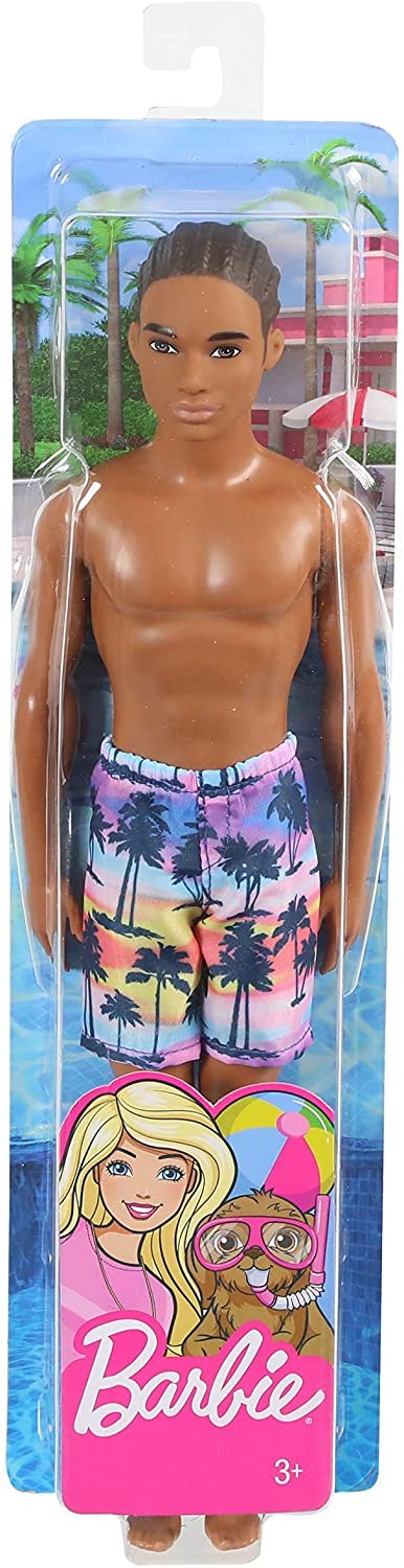 Barbie Ken Beach Doll Wearing Tropical Print Swimsuit