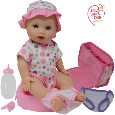 New York Doll Collection 12" Potty Training Drink and Wet  Doll Set