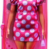 Barbie Fashionista Barbie Fashionistas Doll #171, Curvy, Vitiligo, Long Brunette Hair, Off-shoulder Polka Dot Dress