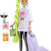 Barbie Extra Doll and Barbie Accessories with Neon Green Hair, Feather Boa and Pet Parrot
