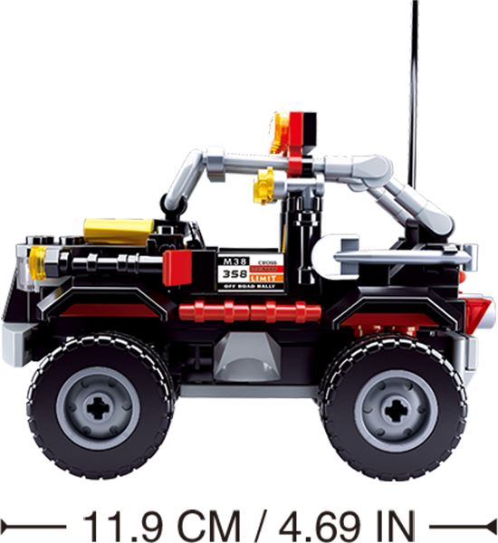Texas Toy Distribution - Car Club Offroad Building Brick Kit, Black (158 Pcs)