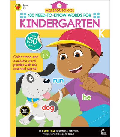 Carson Dellosa Education - Skills for School 100 Need-to-Know Words for Kindergarten