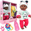 The New York Doll Collection - 14 Inch Baby Doll Play Set Wardrobe Closet: Light Skin Tone