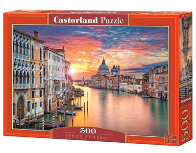 CASTORLAND by Bridge Toys - 500 Piece Jigsaw Puzzle, Venice at Sunset, Italy, European puzzle, Italy puzzle, Adult Puzzles, Castorland B-52479