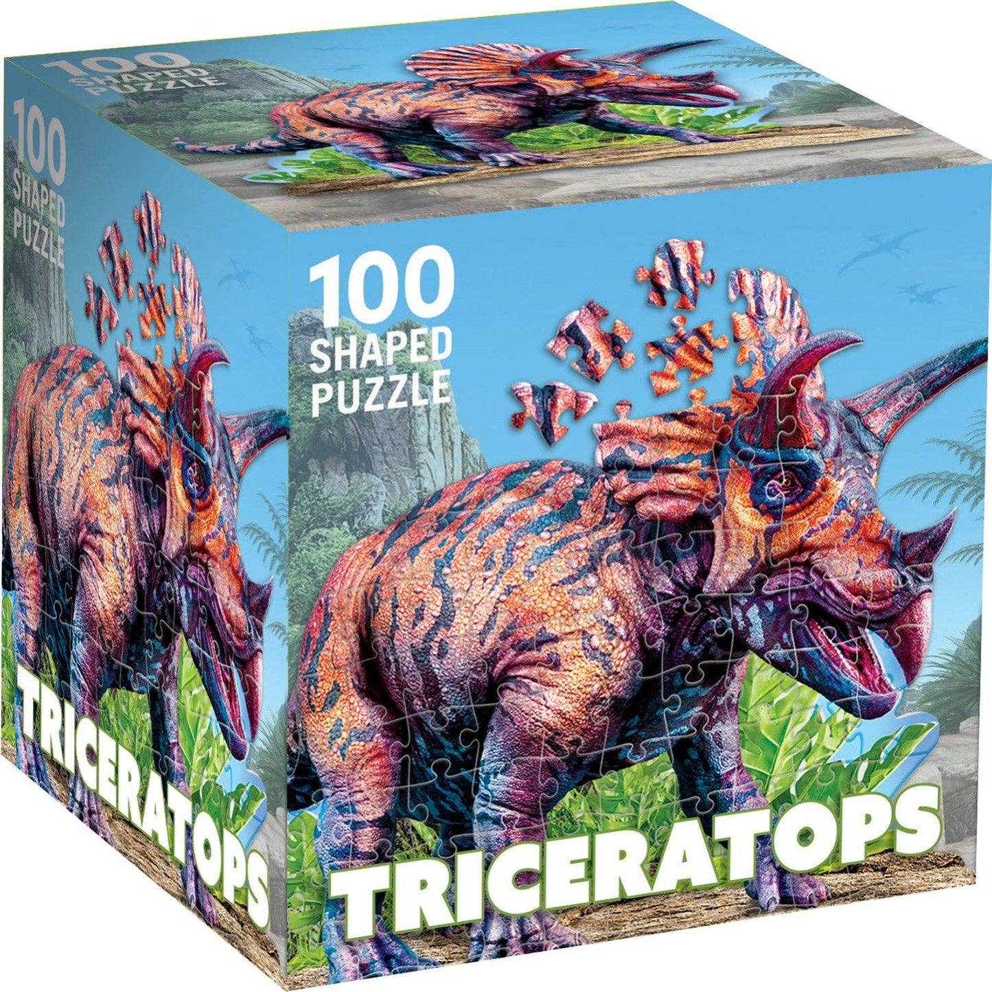 Masterpieces Puzzles - Triceratops 100 Piece Shaped Jigsaw Puzzle