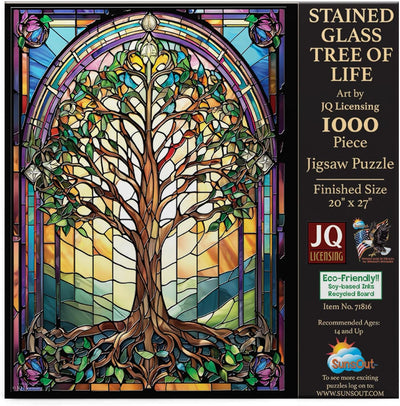 Sunsout 1000 pc Stained Glass Tree of Life Puzzle