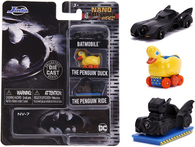 Jada Nano Hollywood Rides DC Comics 1989 Batman 1.65" Nano 3-Pack Die-cast Cars