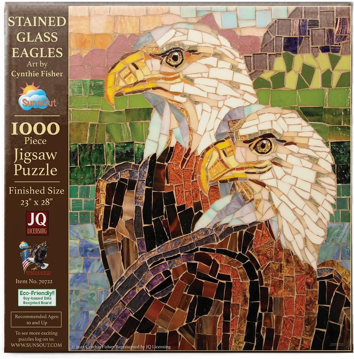 Sunsout 1000 pc Stained Glass Bald Eagles Set