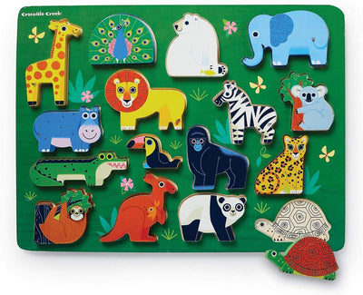 Let's Play Chunky Zoo Wood Puzzle 16pc 732396287313