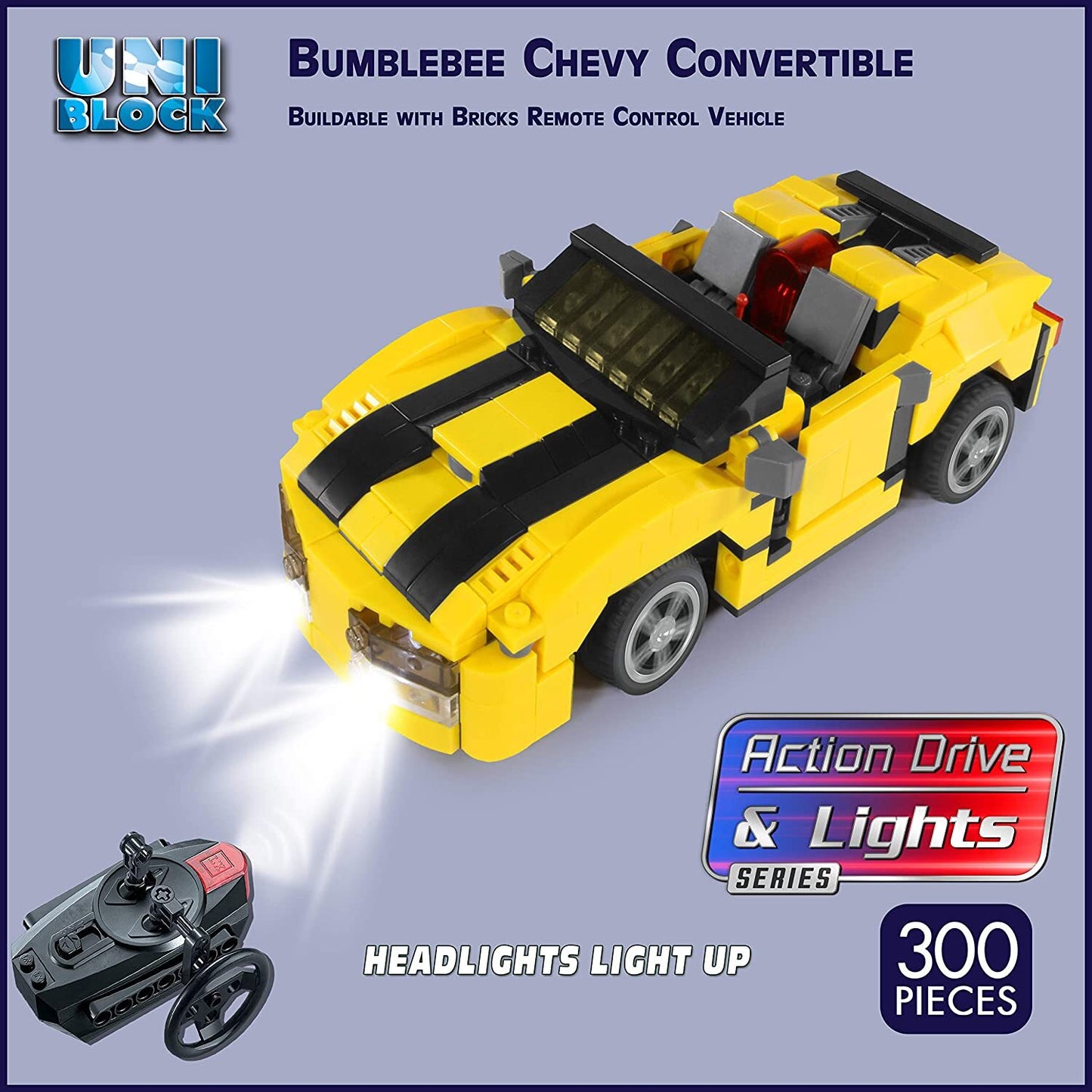 Uniblocks Building Block R/C Vehicle 300 Pc set Action Action Drive and Lights