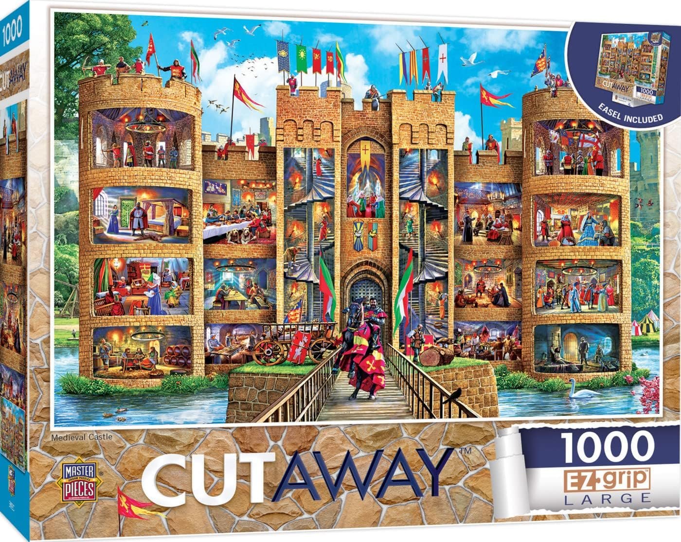 Master Pieces Cutaway Ez Grip Medieval Castle 1000 Pc Puzzle  - copy