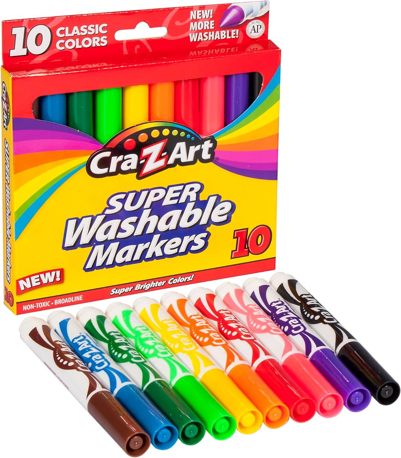 CraZArt 10pk Broad Classic Markers Washable