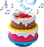 Little Kids Fubbles Bubble Machine Birthday Cake with Lights and Happy Birthday Song, Includes Bubble Solution