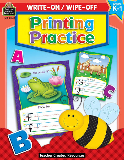 Teacher Created Resources Write-On Wipe-Off Printing Practice (K-1)