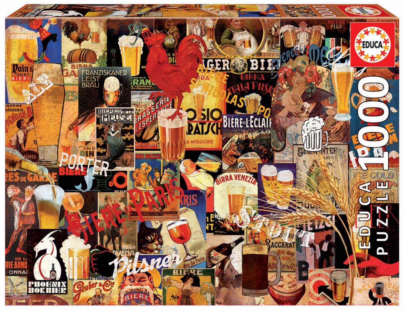 Educa 1000 pc Vintage Beer Collage Jigsaw Puzzle