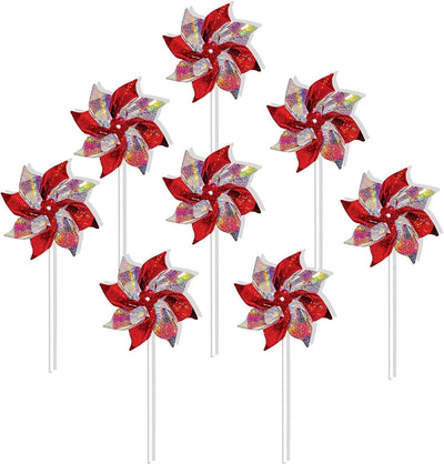 In The Breeze Mylar Holiday Pinwheel - red and silver