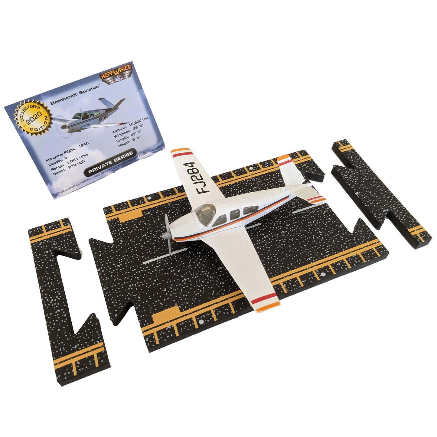 HotWings Beechcraft Bonanza (Orange Markings) Diecast Jet