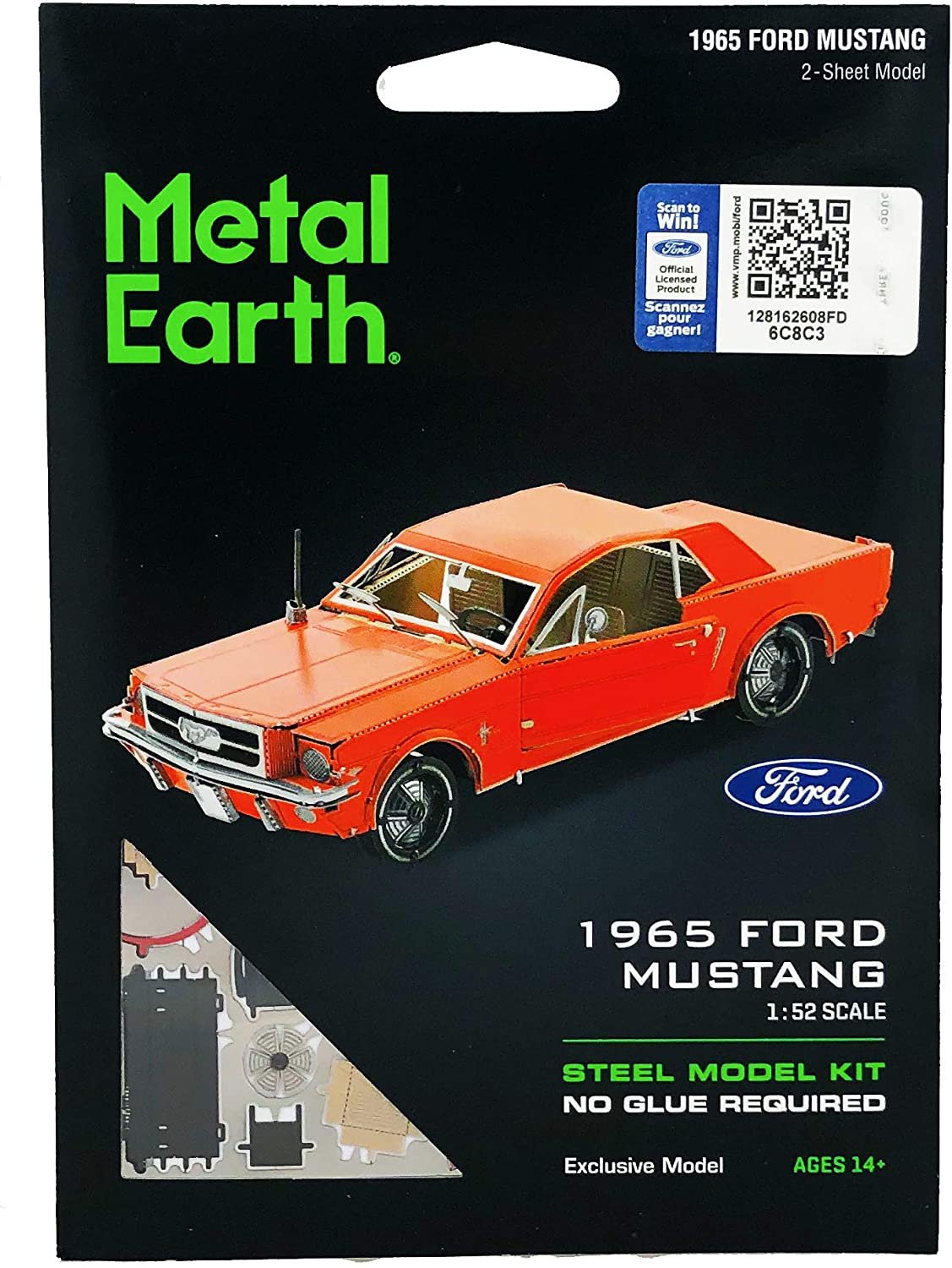 Fascinations Metal Earth 1965 Ford Mustang Red 3D Metal Model Kit