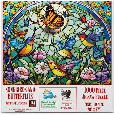 Sunsout 1000 pc Stained Glass Butterfly Puzzle