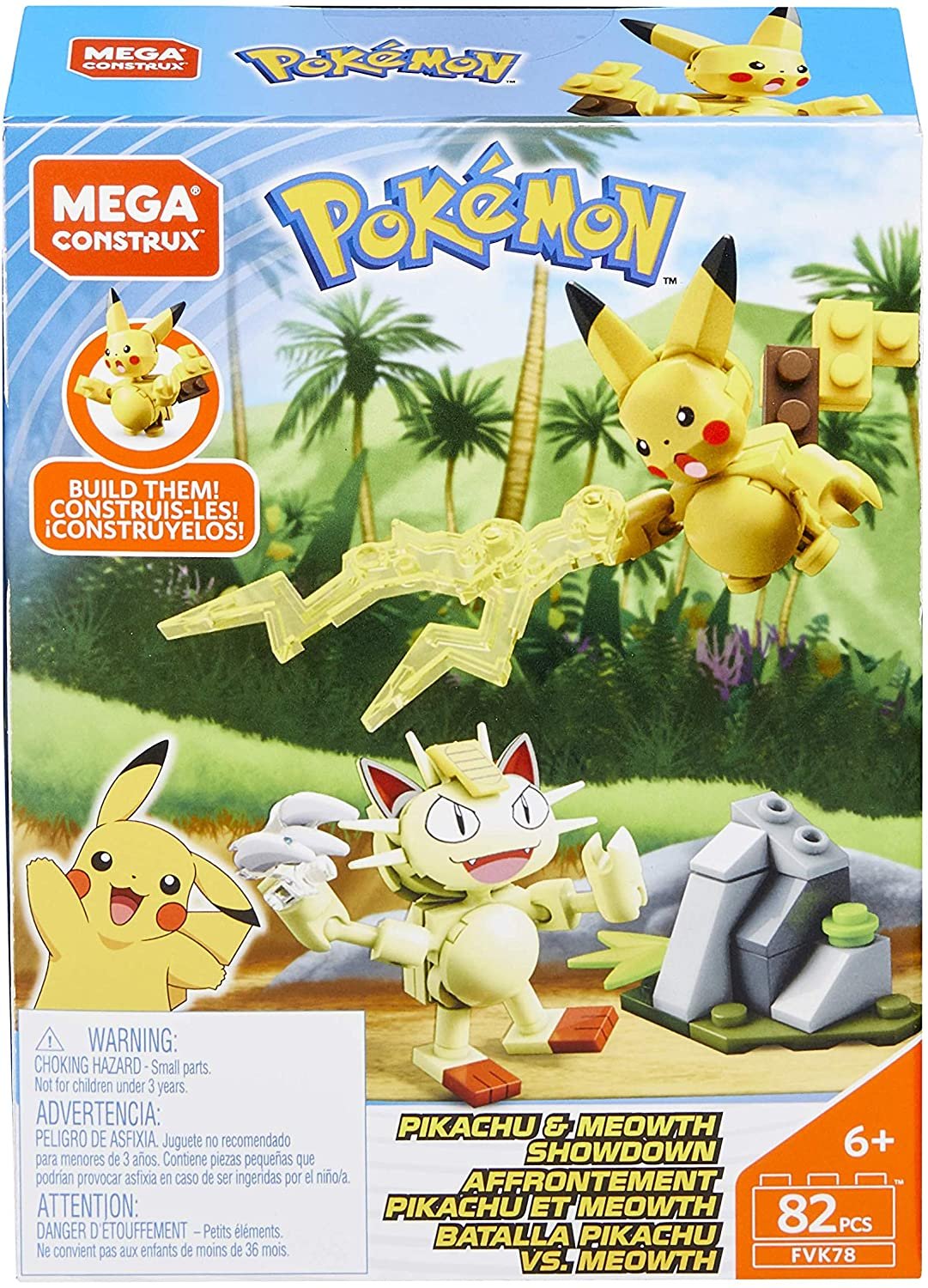 Mega Construx Pokemon Pikachu Vs Meowth Showdown