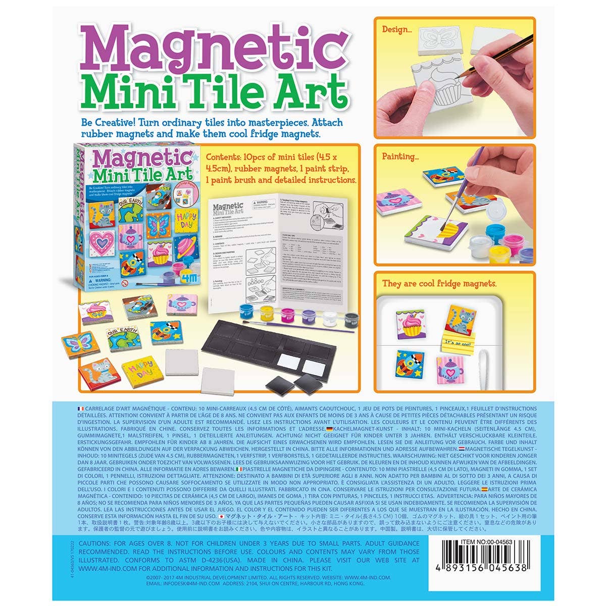 Toysmith - 4M Magnetic Mini Tile Art DIY Paint Arts & Craft Magnet Kit