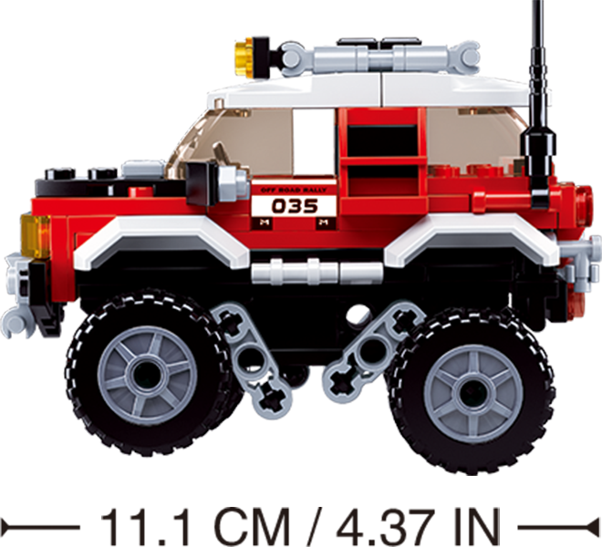 Texas Toy Distribution - Car Club Offroad Building Brick Kit, Red (145 Pcs)