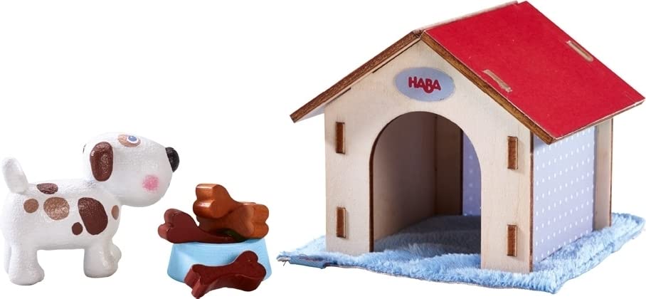 HABA Little Friends Dog Lucky with Doghouse & Wooden Bones