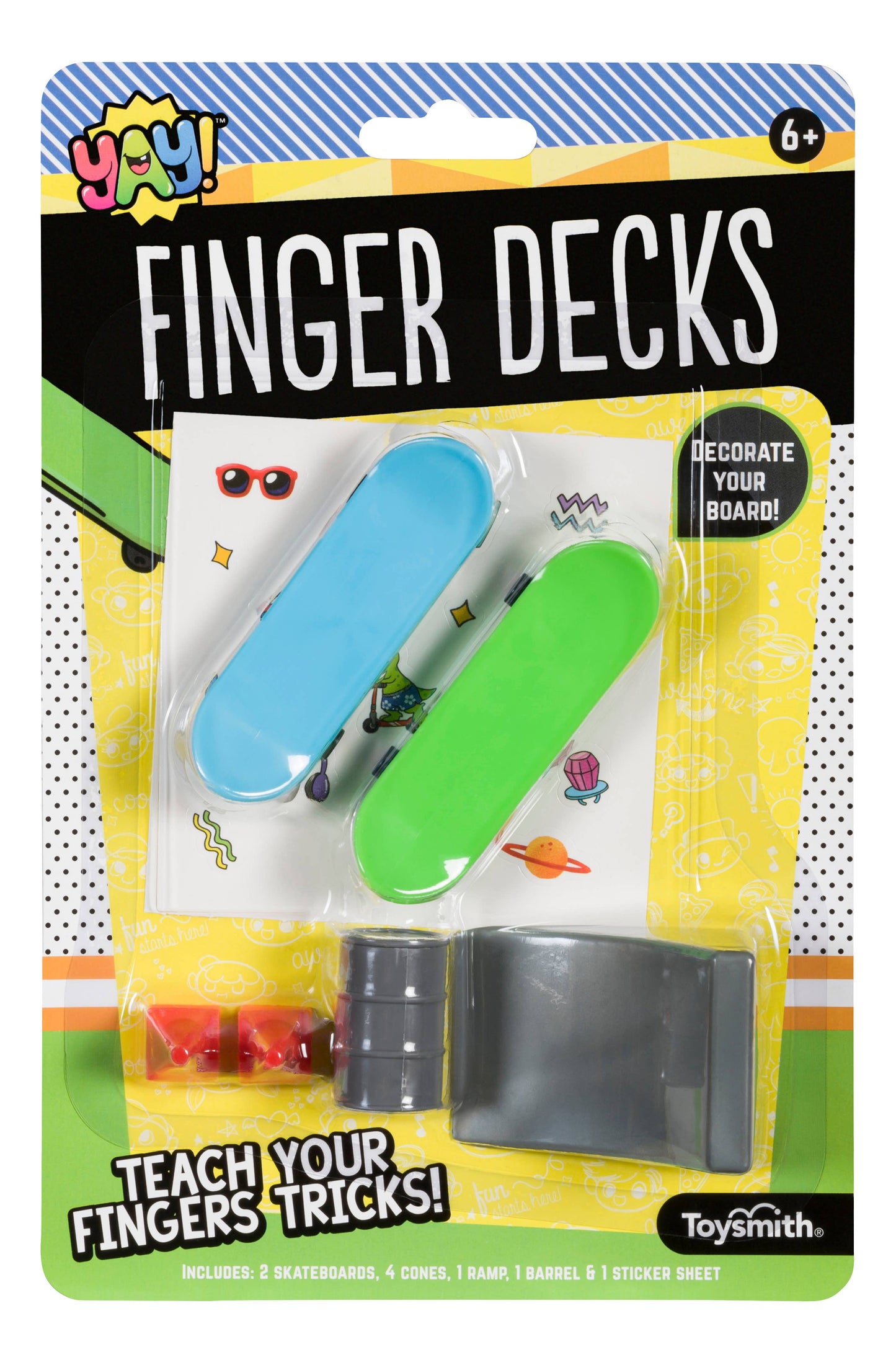 Toysmith - Yay! Finger Decks (Skateboards) Fun Kit, Decorate And Play