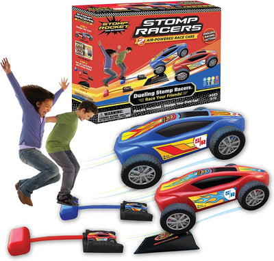 New Stomp Rocket Dueling Stomp Racers, 2 Toy Car Launchers and 2 Air Powered Cars with Ramp and Finish Line