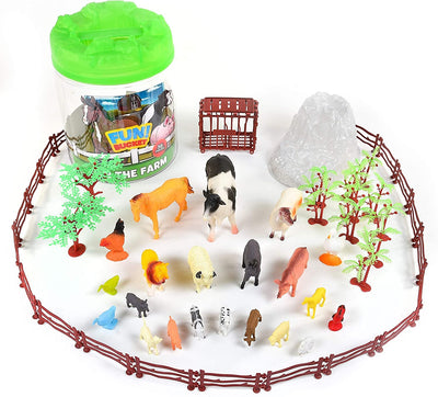 Fun! Farm Animals Bucket Playset 56 pc