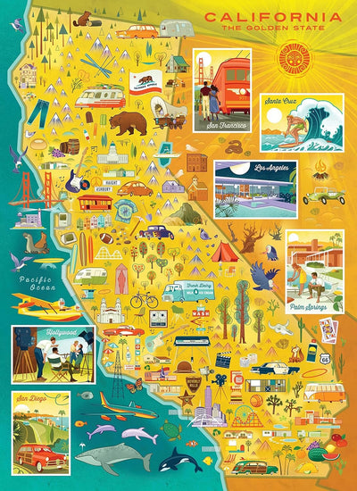 Blue Lobster California Map100 Pc Puzzle