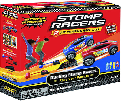 New Stomp Rocket Dueling Stomp Racers, 2 Toy Car Launchers and 2 Air Powered Cars with Ramp and Finish Line