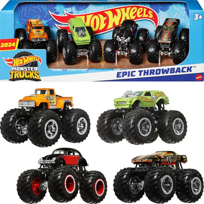 Mattel Hot Wheels Monster Trucks 4PK Epic Throwback