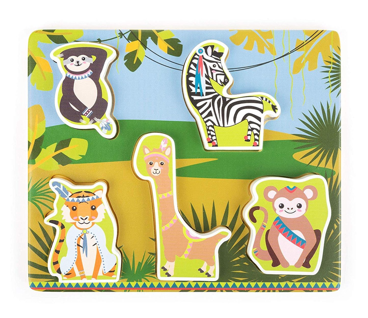 Small Foot Wooden Toys Wooden Jungle Animal Peg Puzzle