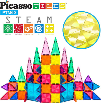 Picasso Tiles Mini Diamond 60 Piece Magnetic Tileset