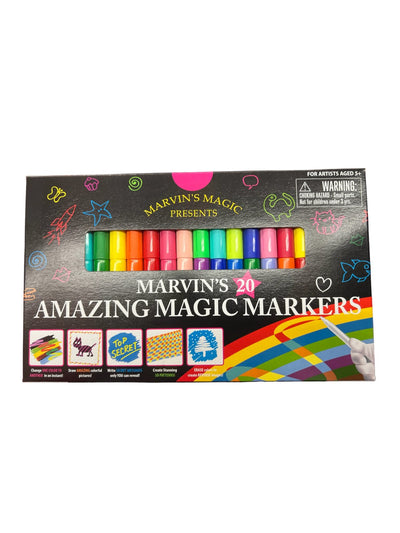 Marvin's Magic - Original x 20 Amazing Magic Pens - Color Changing Magic Pen Art - Create 3D Lettering or Write Secret Messages - Includes 25 Magic Pens - copy