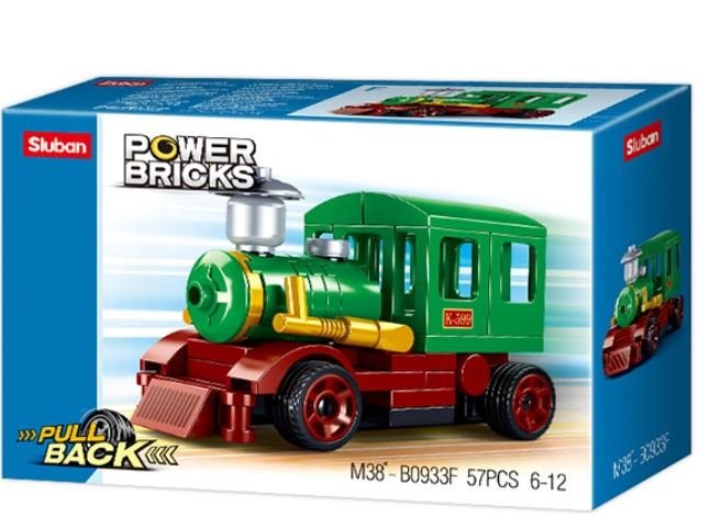 Texas Toy Distribution - PowerBricks Pull-Back Building Brick  School Bus